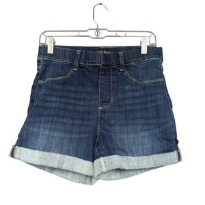 Judy Blue Shorts Womens Large Blue Pull On Denim Cuffed Skimmer Jeans